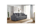 Straight convertible sofa bed with storage ENVY in soft bouclé fabric - BOBOCHIC - The Bradery