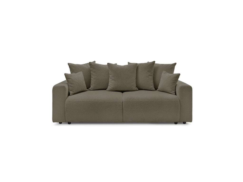 ENVY straight sofa bed with storage in soft bouclé fabric - BOBOCHIC - The Bradery