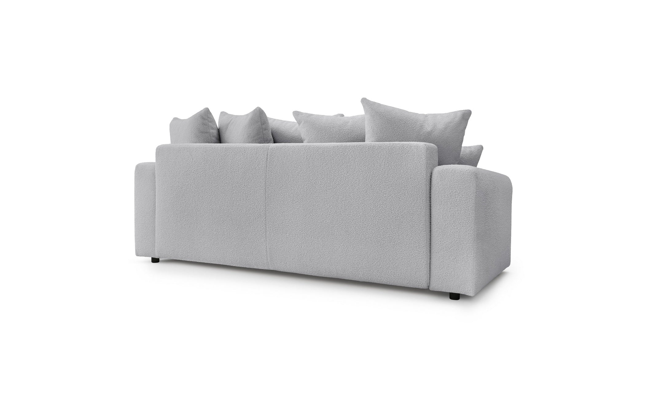 Straight convertible sofa bed with storage ENVY in soft bouclé fabric - BOBOCHIC - The Bradery