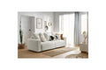 Straight convertible sofa bed with storage ENVY in soft bouclé fabric - BOBOCHIC - The Bradery