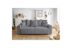 Straight convertible sofa bed with storage ENVY in soft bouclé fabric - BOBOCHIC - The Bradery