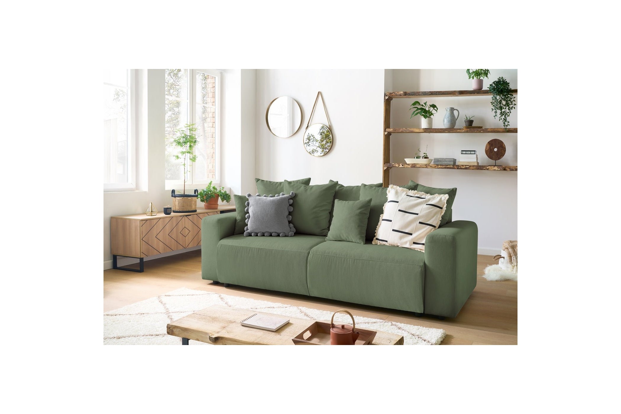 ENVY straight sofa bed with storage in corduroy - BOBOCHIC - The Bradery