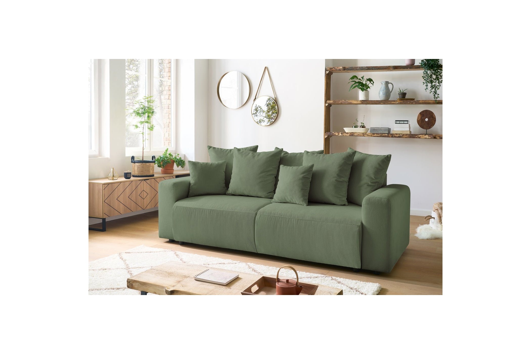 ENVY straight sofa bed with storage in corduroy - BOBOCHIC - The Bradery