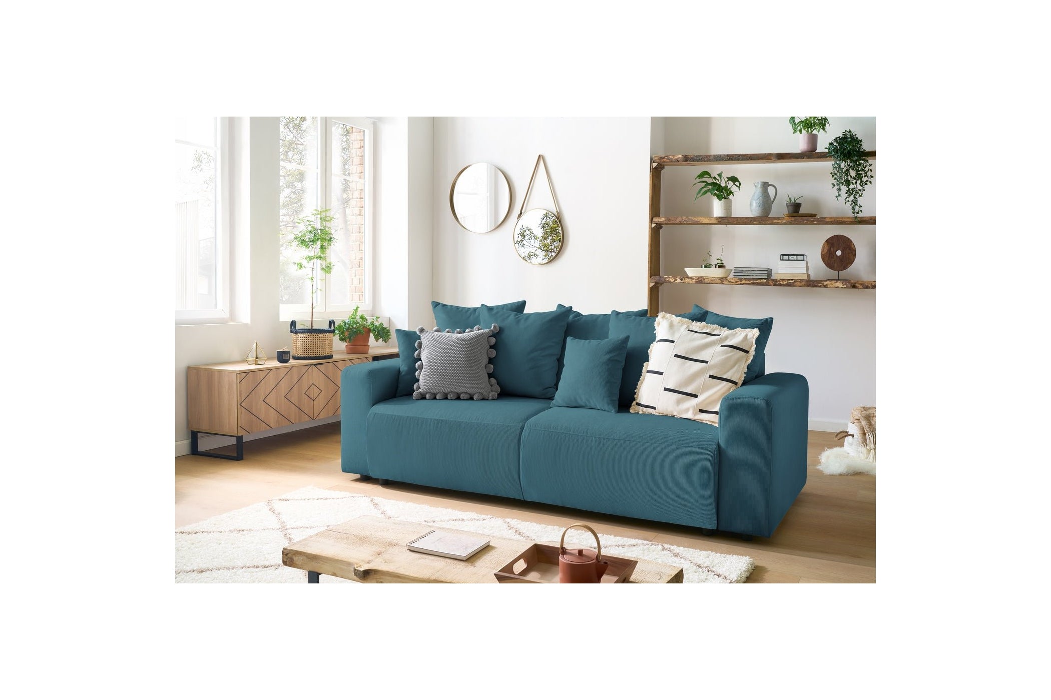 ENVY straight sofa bed with storage in corduroy - BOBOCHIC - The Bradery