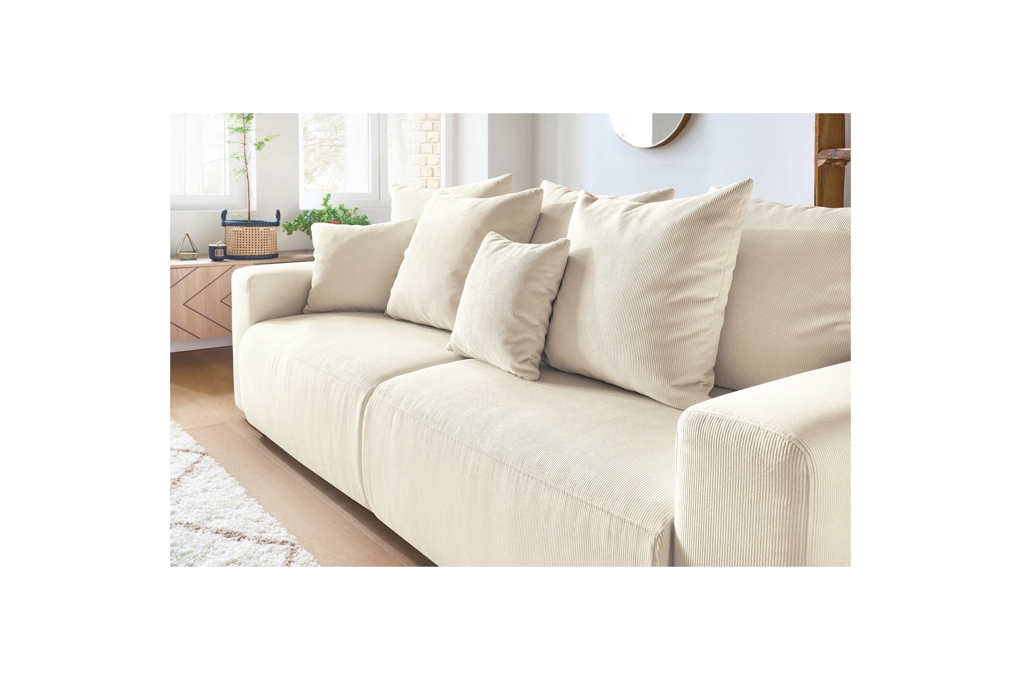 ENVY straight sofa bed with storage in corduroy - BOBOCHIC - The Bradery