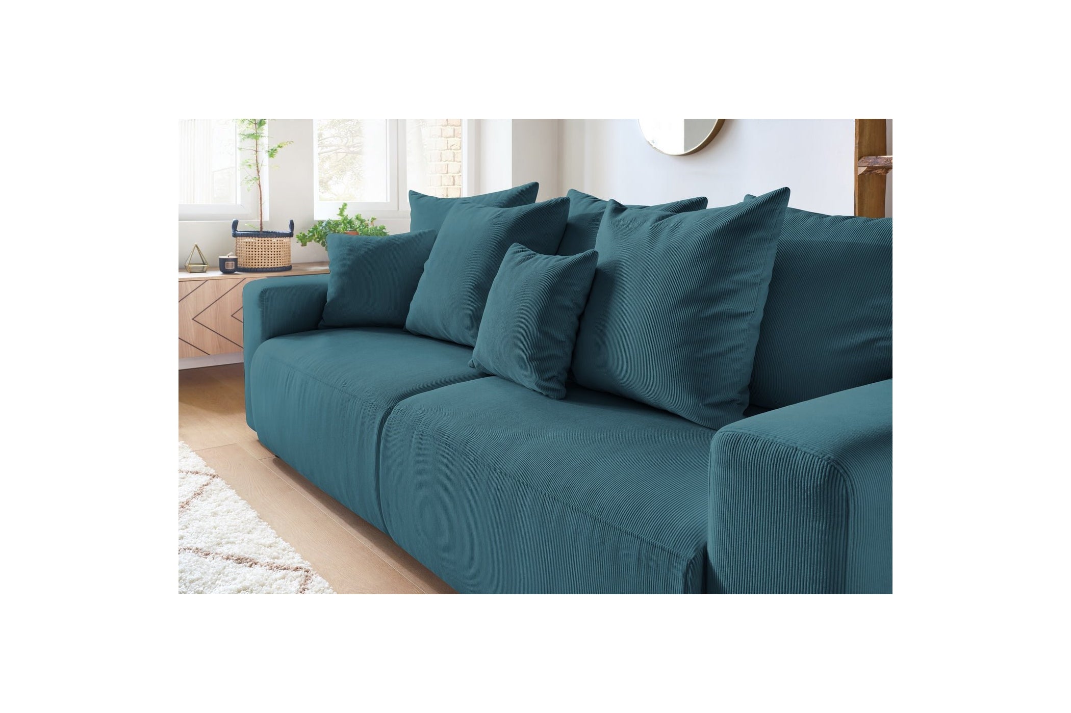ENVY straight sofa bed with storage in corduroy - BOBOCHIC - The Bradery