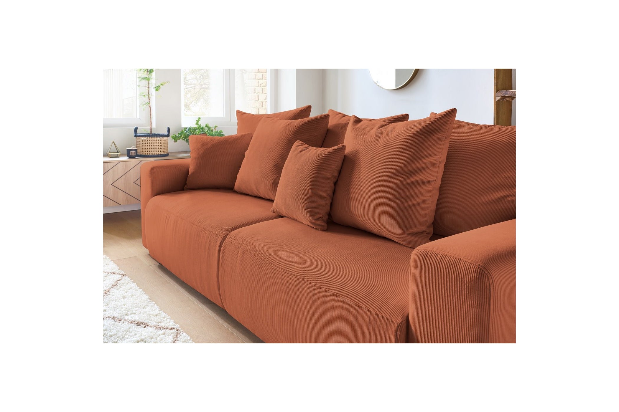 ENVY straight sofa bed with storage in corduroy - BOBOCHIC - The Bradery
