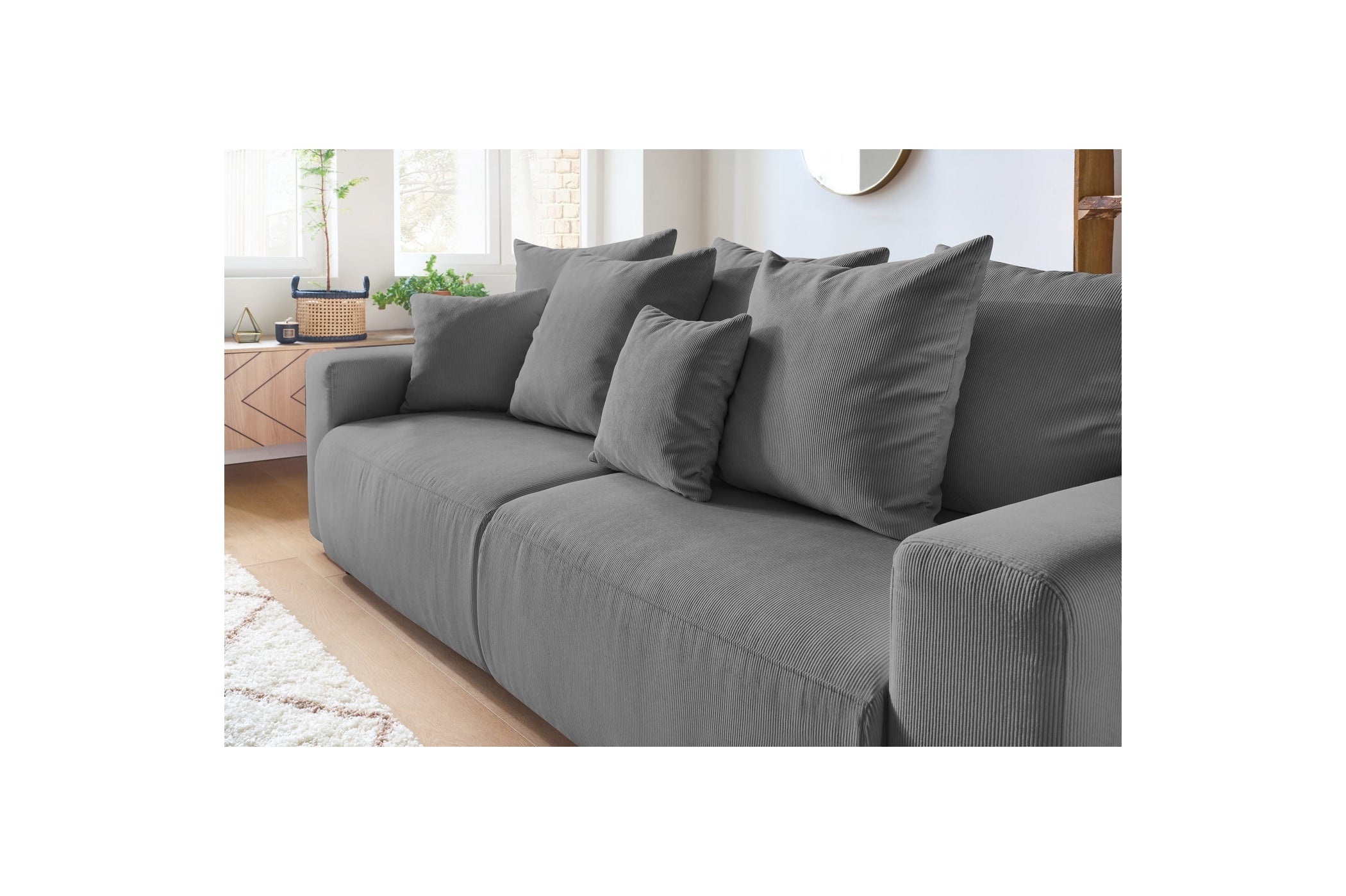 ENVY straight convertible sofa bed with storage in corduroy - BOBOCHIC - The Bradery