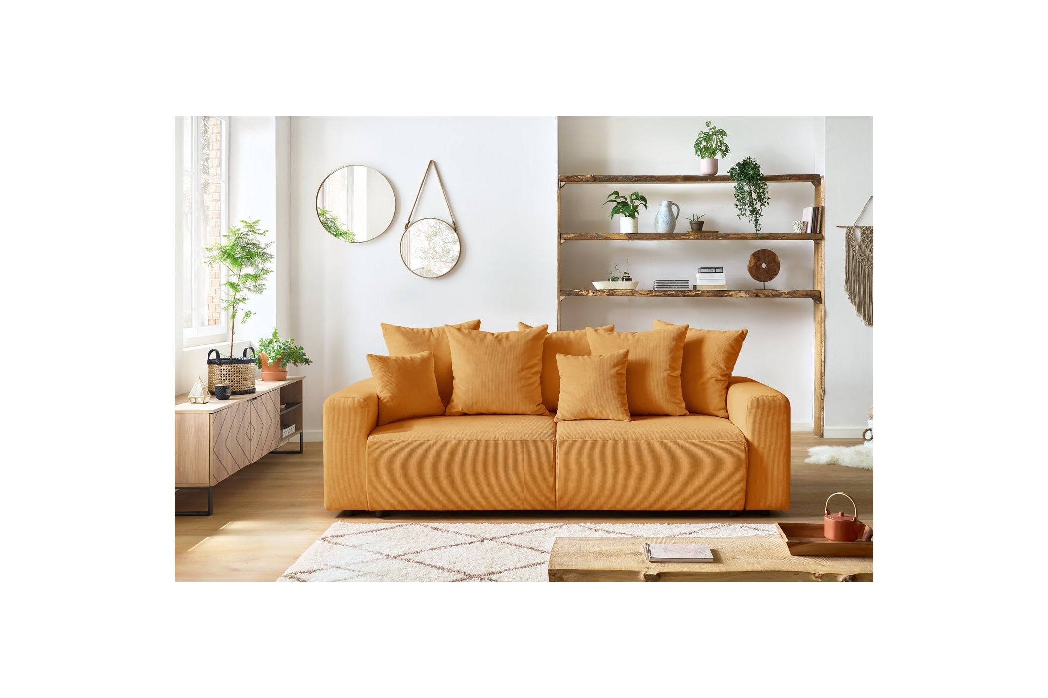 ENVY straight convertible sofa bed with storage in corduroy - BOBOCHIC - The Bradery