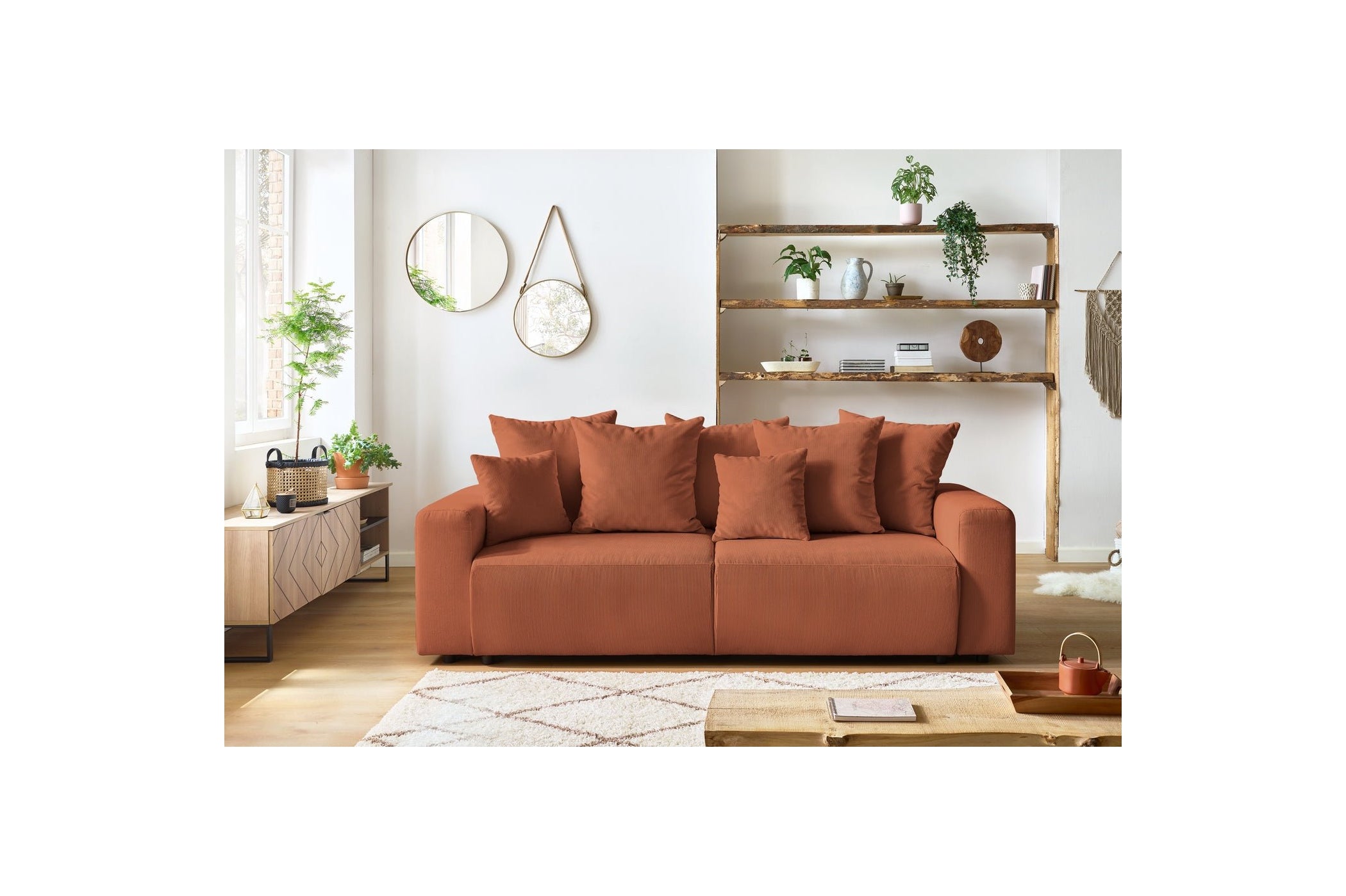 ENVY straight sofa bed with storage in corduroy - BOBOCHIC - The Bradery