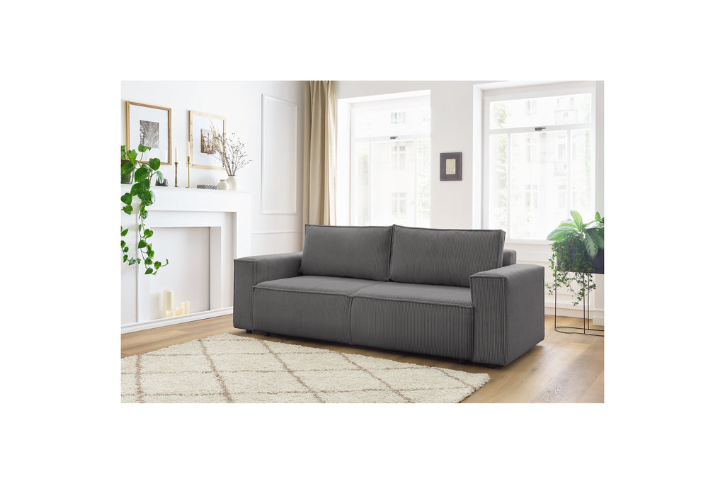 NIHAD fixed 3-seater straight sofa in corduroy - BOBOCHIC - The Bradery
