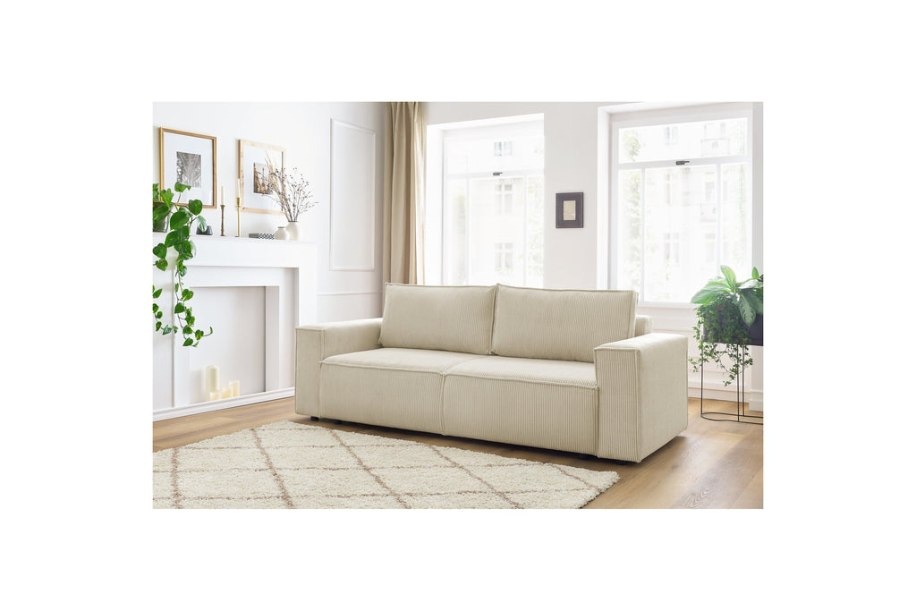 NIHAD fixed 3-seater straight sofa in corduroy - BOBOCHIC - The Bradery