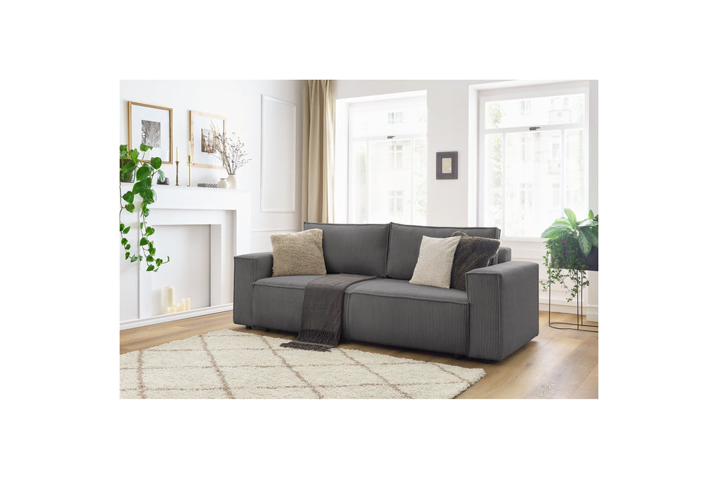 NIHAD fixed 3-seater straight sofa in corduroy - BOBOCHIC - The Bradery