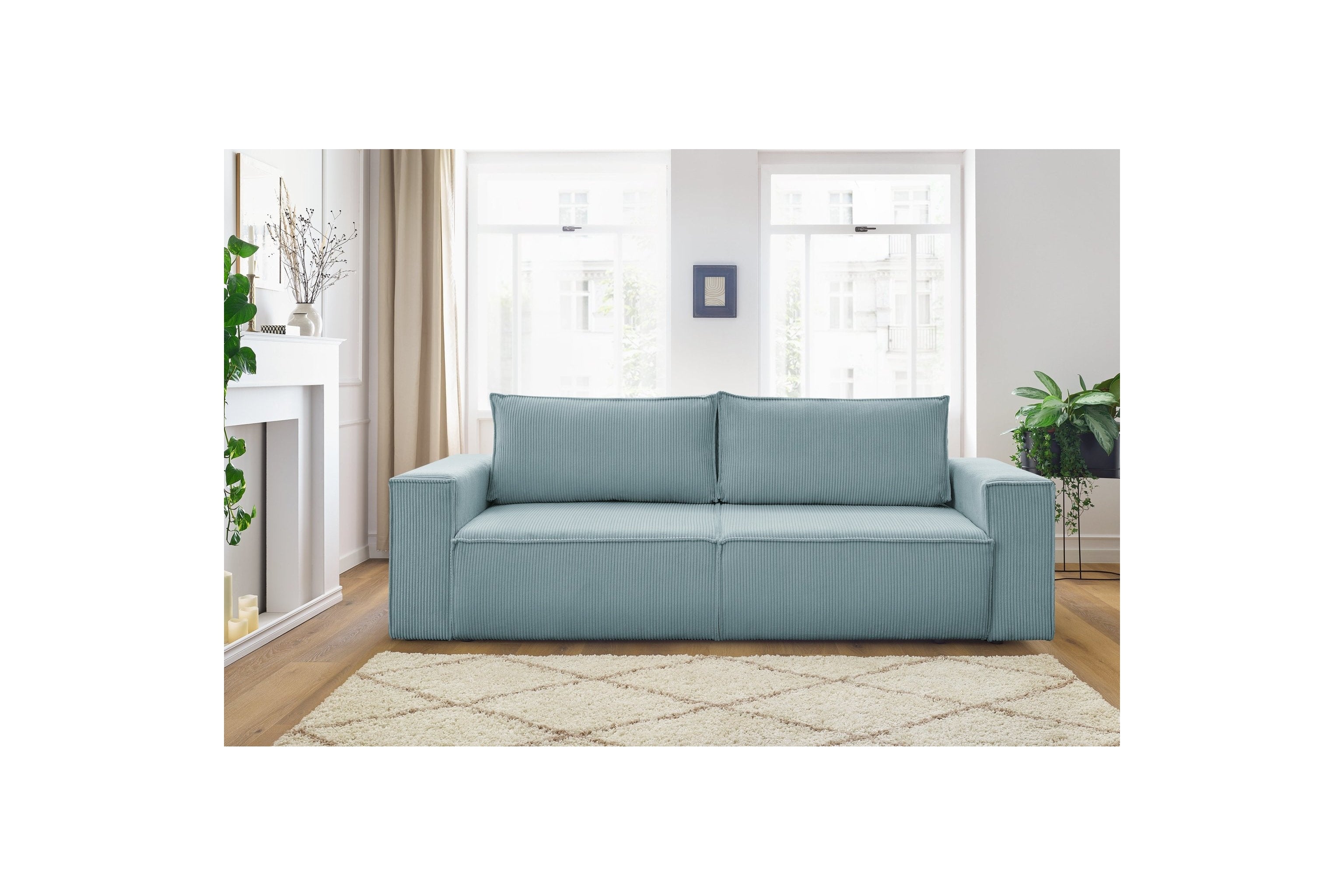 NIHAD fixed 3-seater straight sofa in corduroy - BOBOCHIC - The Bradery