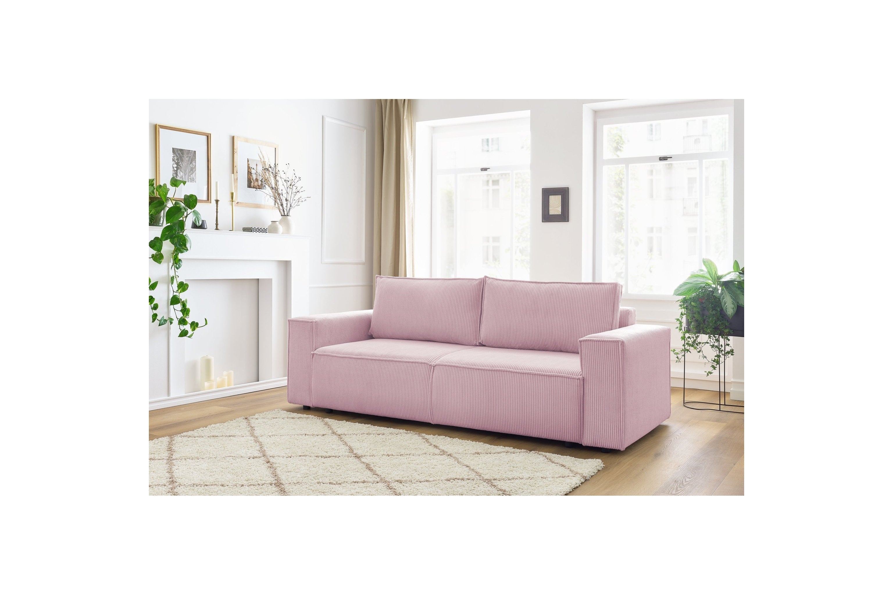 NIHAD fixed 3-seater straight sofa in corduroy - BOBOCHIC - The Bradery