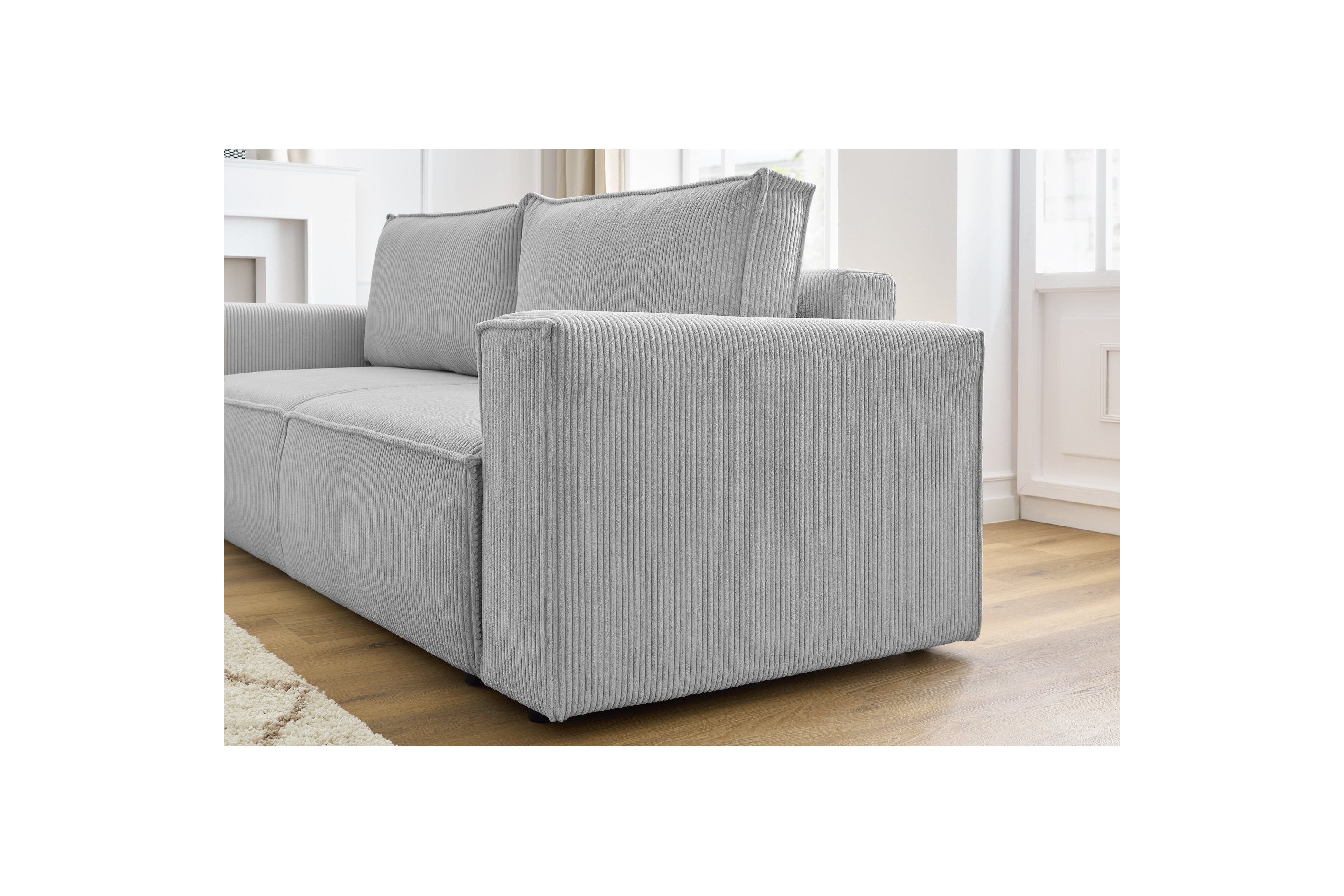 NIHAD fixed 3-seater straight sofa in corduroy - BOBOCHIC - The Bradery