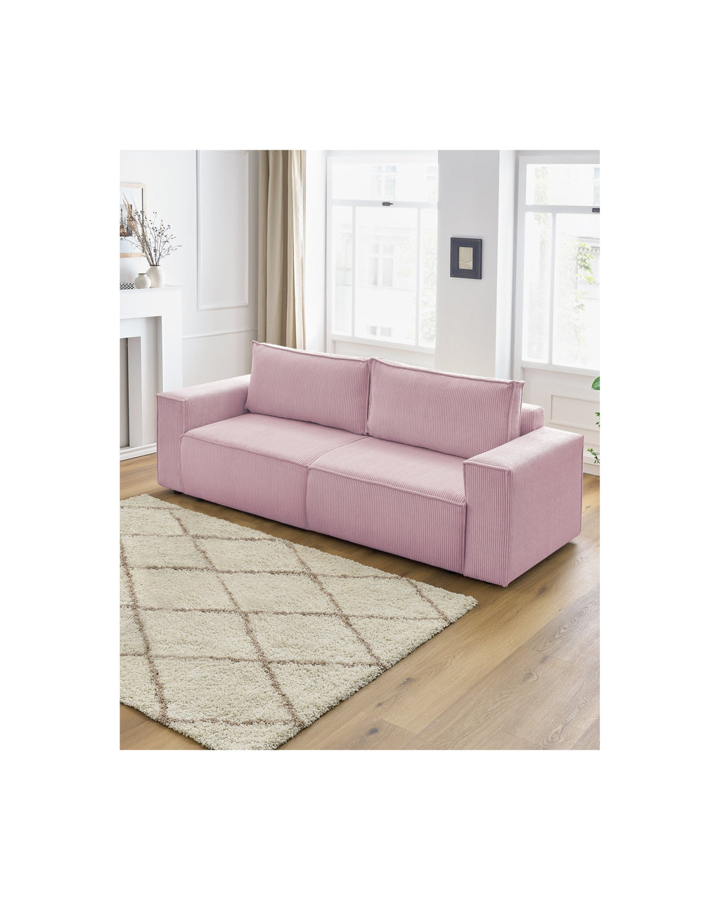 NIHAD fixed 3-seater straight sofa in corduroy - BOBOCHIC - The Bradery
