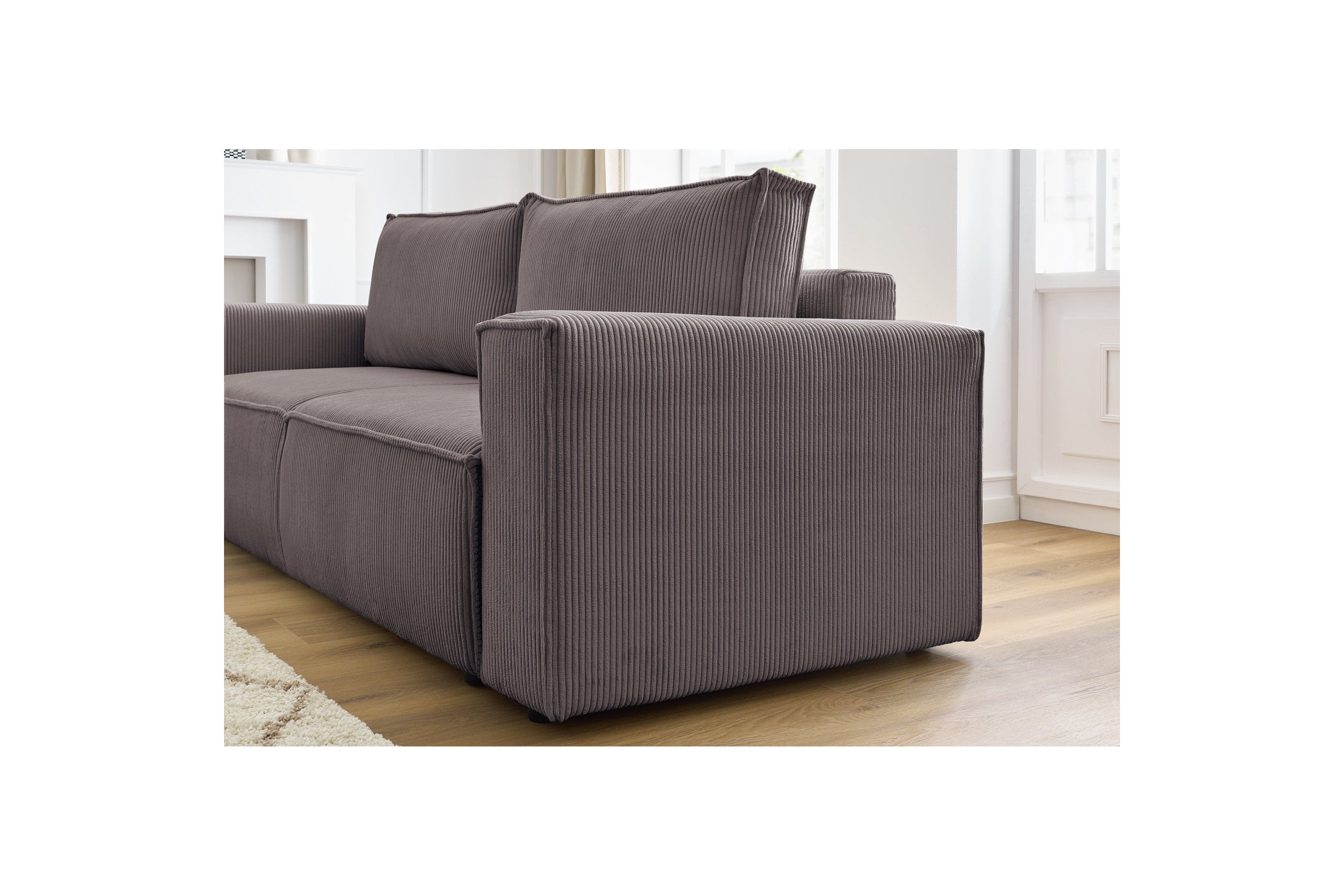 NIHAD fixed 3-seater straight sofa in corduroy - BOBOCHIC - The Bradery