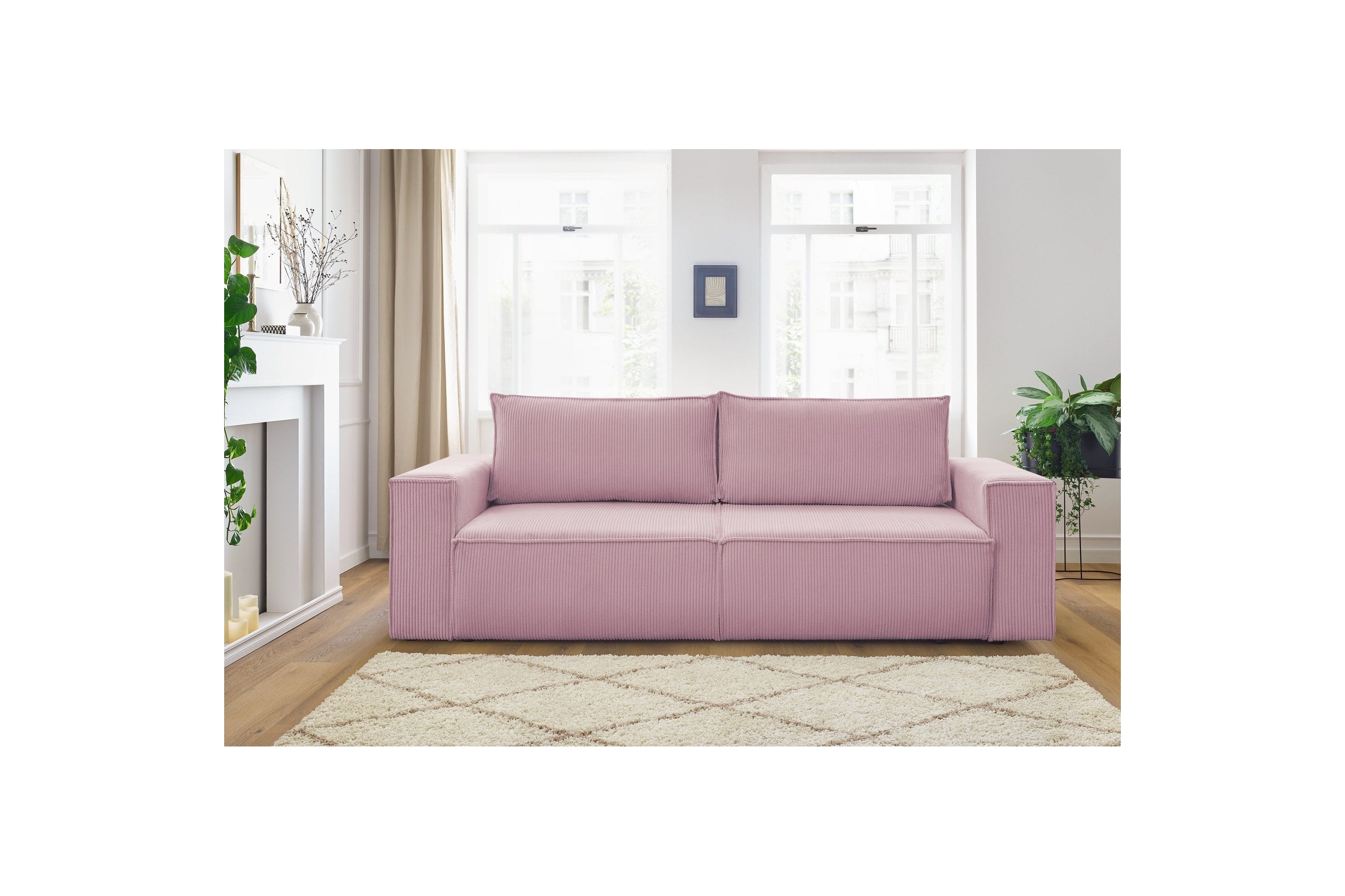 NIHAD fixed 3-seater straight sofa in corduroy - BOBOCHIC - The Bradery