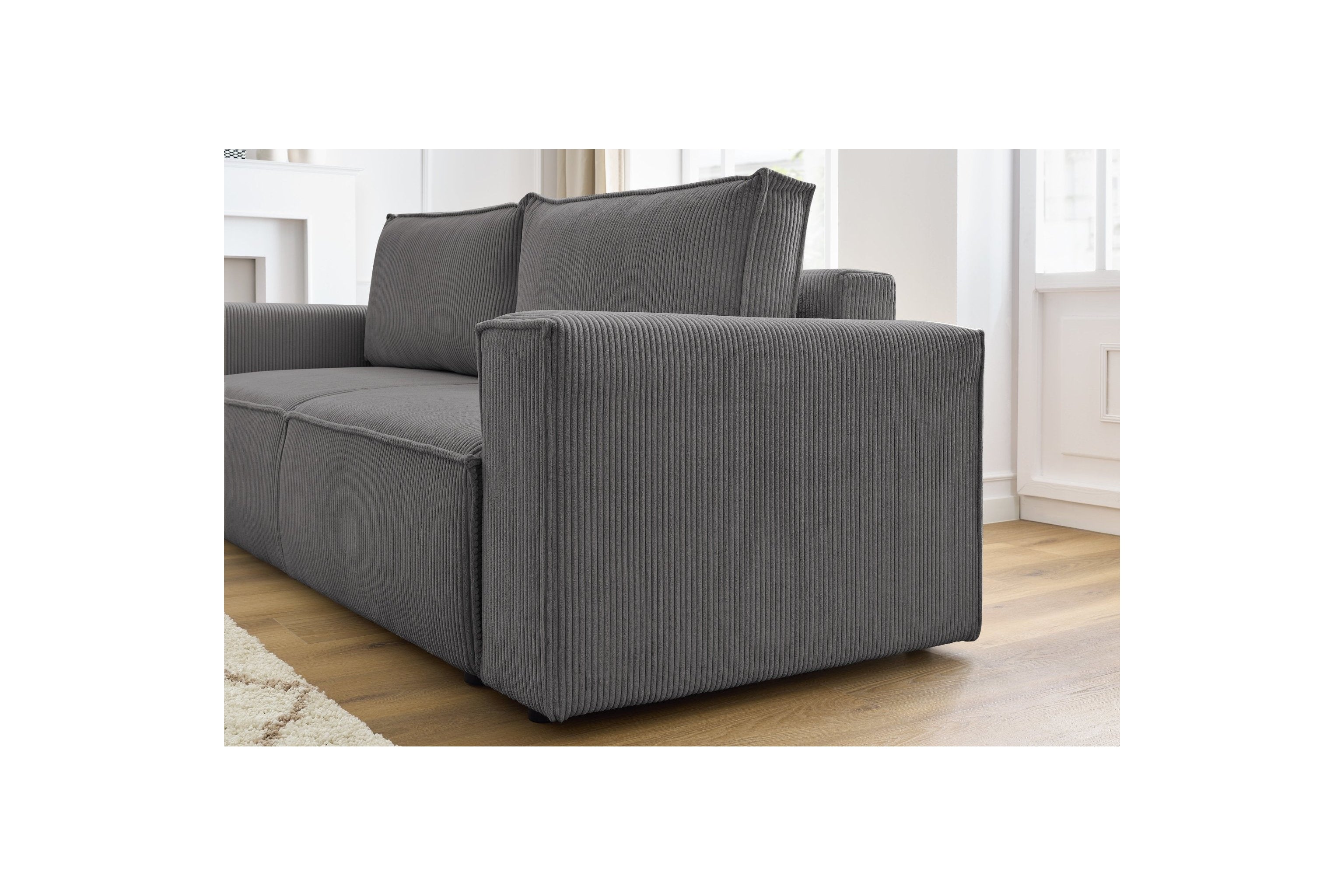 NIHAD fixed 3-seater straight sofa in corduroy - BOBOCHIC - The Bradery