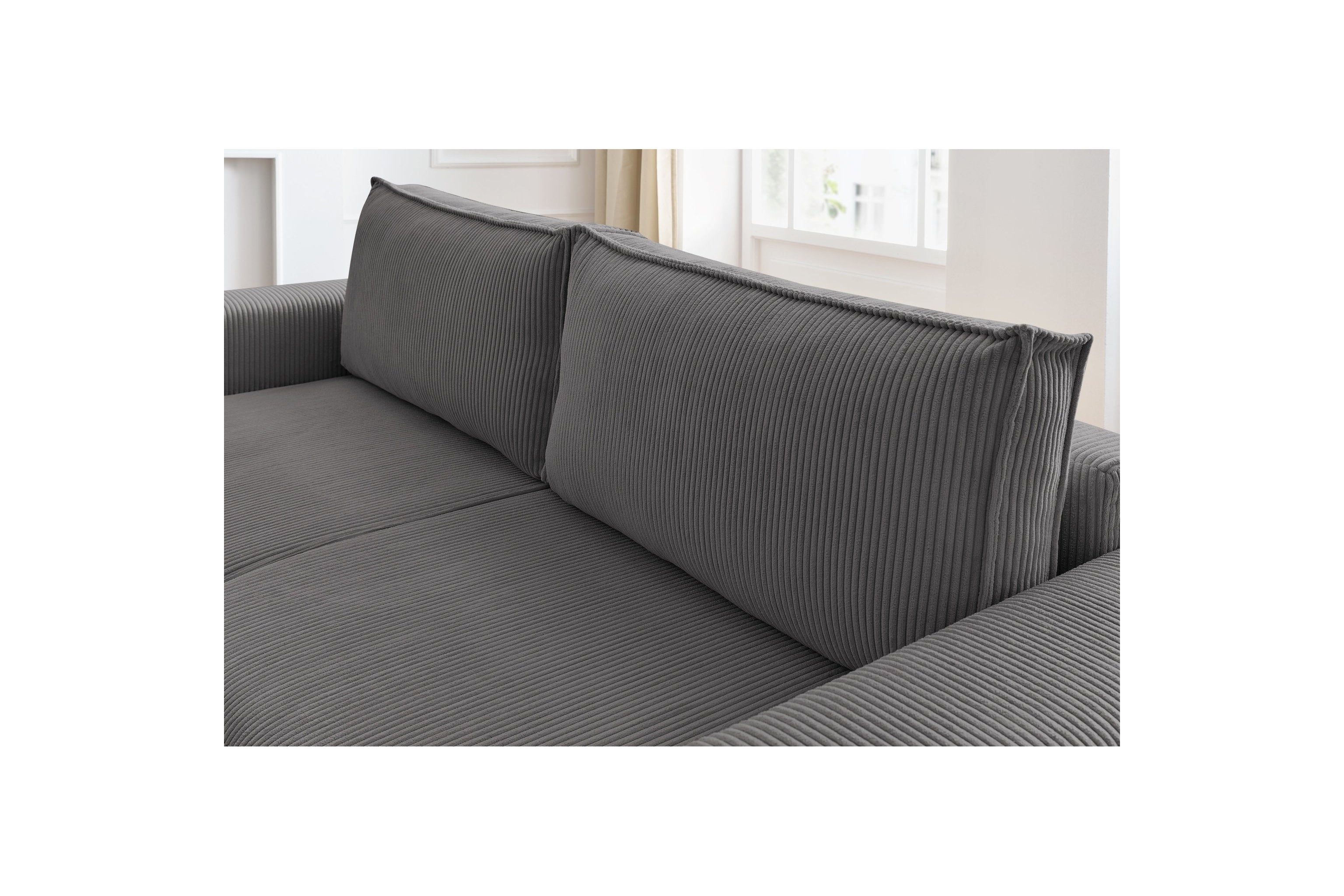 NIHAD fixed 3-seater straight sofa in corduroy - BOBOCHIC - The Bradery