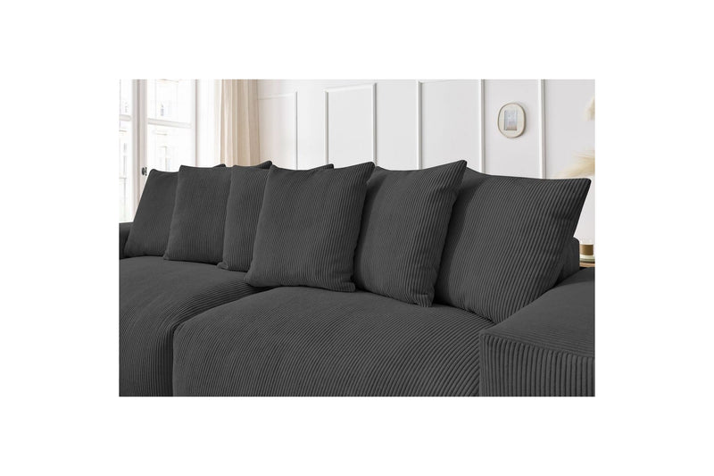 Ultra-soft VOLTAIRE 4-seater upright sofa in corduroy - BOBOCHIC - The Bradery