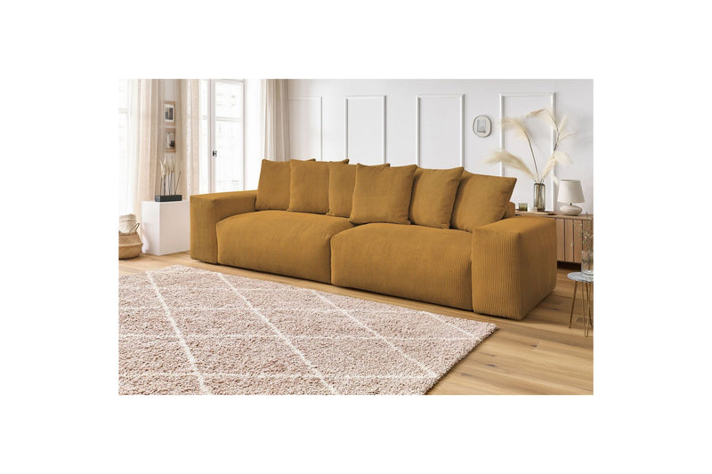 Ultra-soft VOLTAIRE 4-seater upright sofa in corduroy - BOBOCHIC - The Bradery