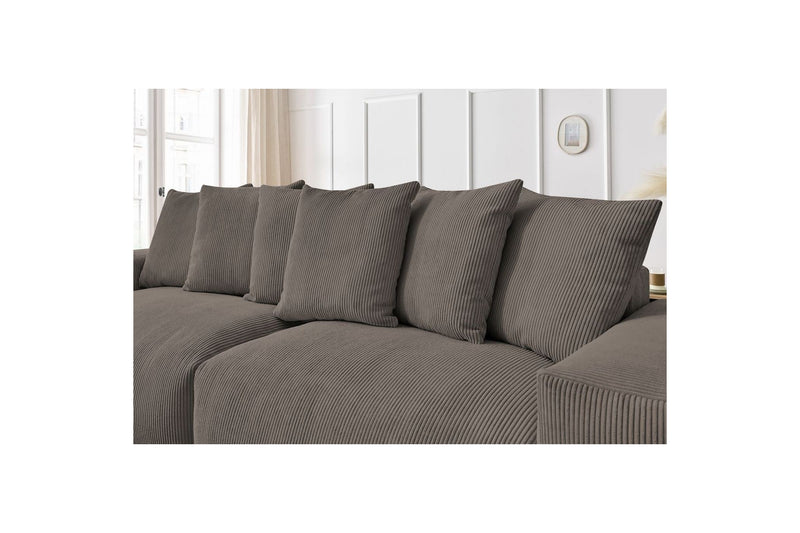 Ultra-soft VOLTAIRE 4-seater upright sofa in corduroy - BOBOCHIC - The Bradery