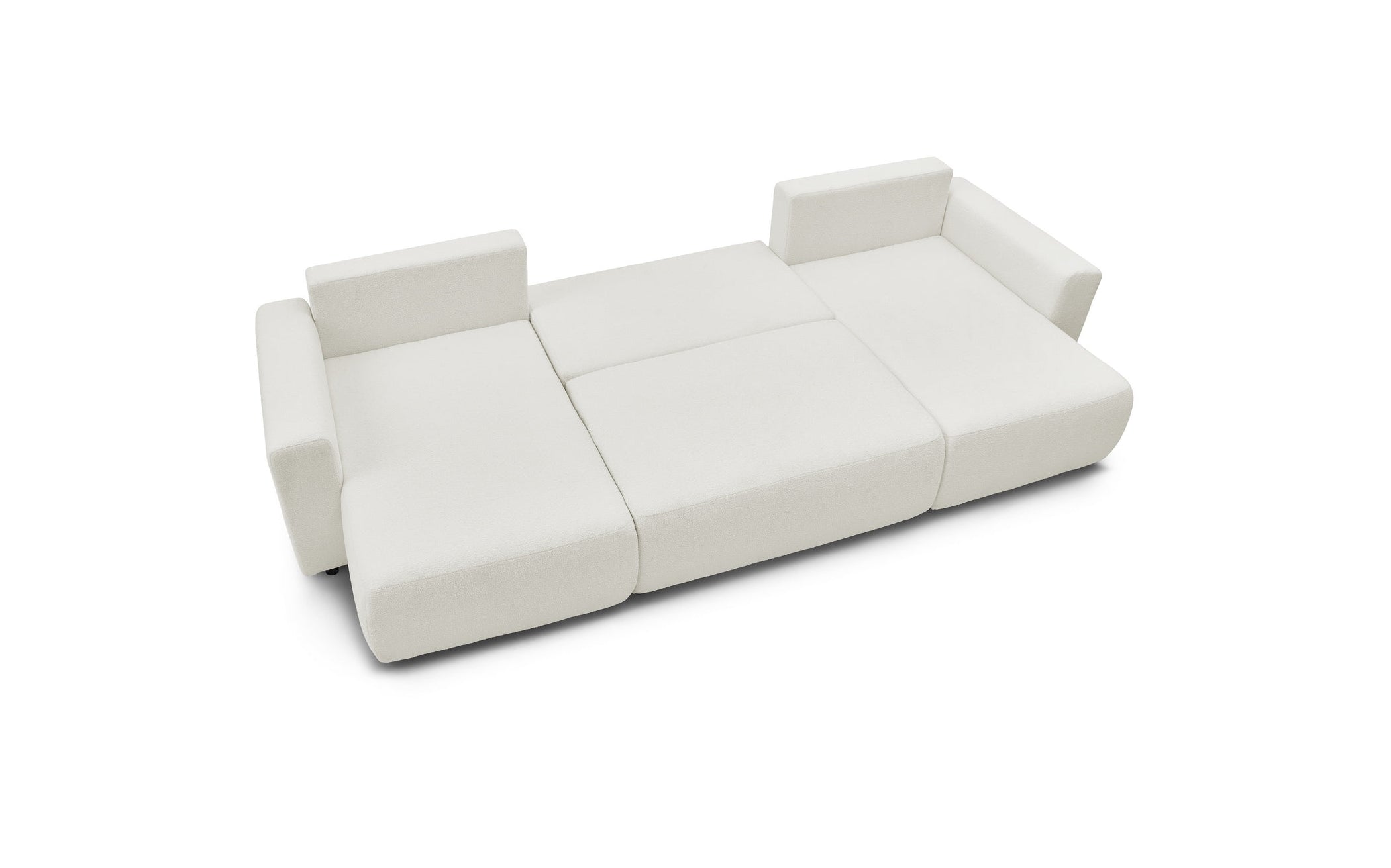 ENVY panoramic sofa bed with storage in bouclé fabric - Panoramic - BOBOCHIC - The Bradery
