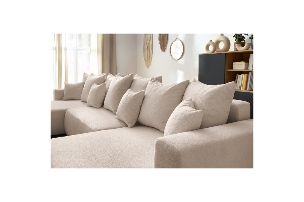 ENVY panoramic sofa bed with storage in bouclé fabric - Panoramic - BOBOCHIC - The Bradery