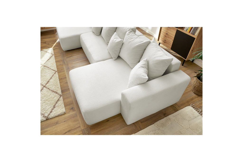 ENVY panoramic sofa bed with storage in bouclé fabric - Panoramic - BOBOCHIC - The Bradery