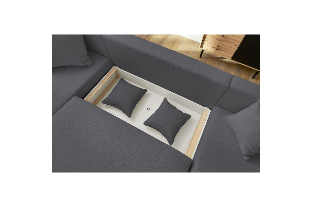 ENVY panoramic sofa bed with storage in bouclé fabric - Panoramic - BOBOCHIC - The Bradery
