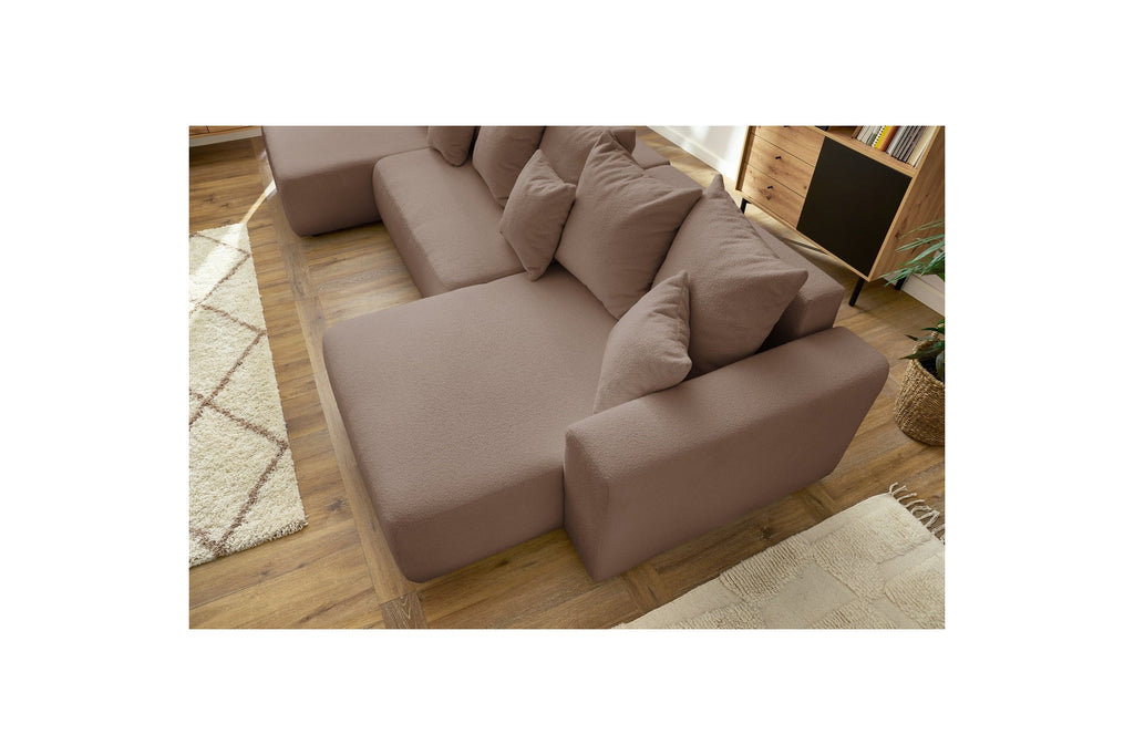 ENVY panoramic convertible sofa bed with storage in bouclé fabric - Panoramic - BOBOCHIC - The Bradery