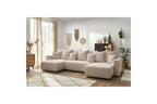 ENVY panoramic convertible sofa bed with storage in bouclé fabric - Panoramic - BOBOCHIC - The Bradery