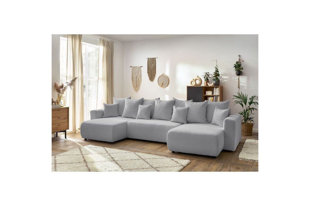 ENVY panoramic sofa bed with storage in bouclé fabric - Panoramic - BOBOCHIC - The Bradery