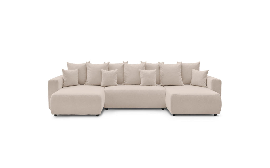 ENVY panoramic sofa bed with storage in bouclé fabric - Panoramic - BOBOCHIC - The Bradery