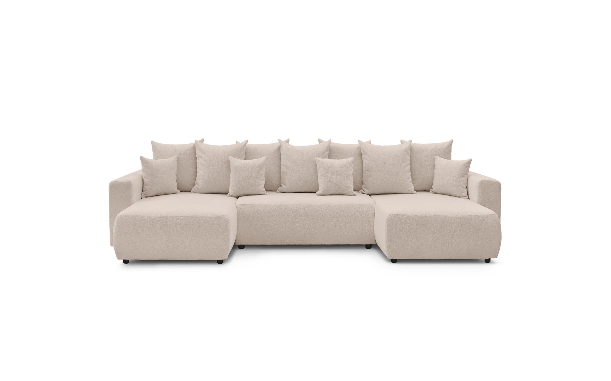 ENVY panoramic sofa bed with storage in bouclé fabric - Panoramic - BOBOCHIC - The Bradery