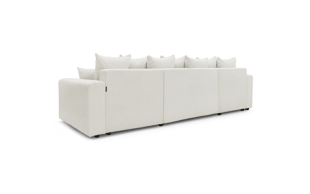 ENVY panoramic convertible sofa bed with storage in bouclé fabric - Panoramic - BOBOCHIC - The Bradery