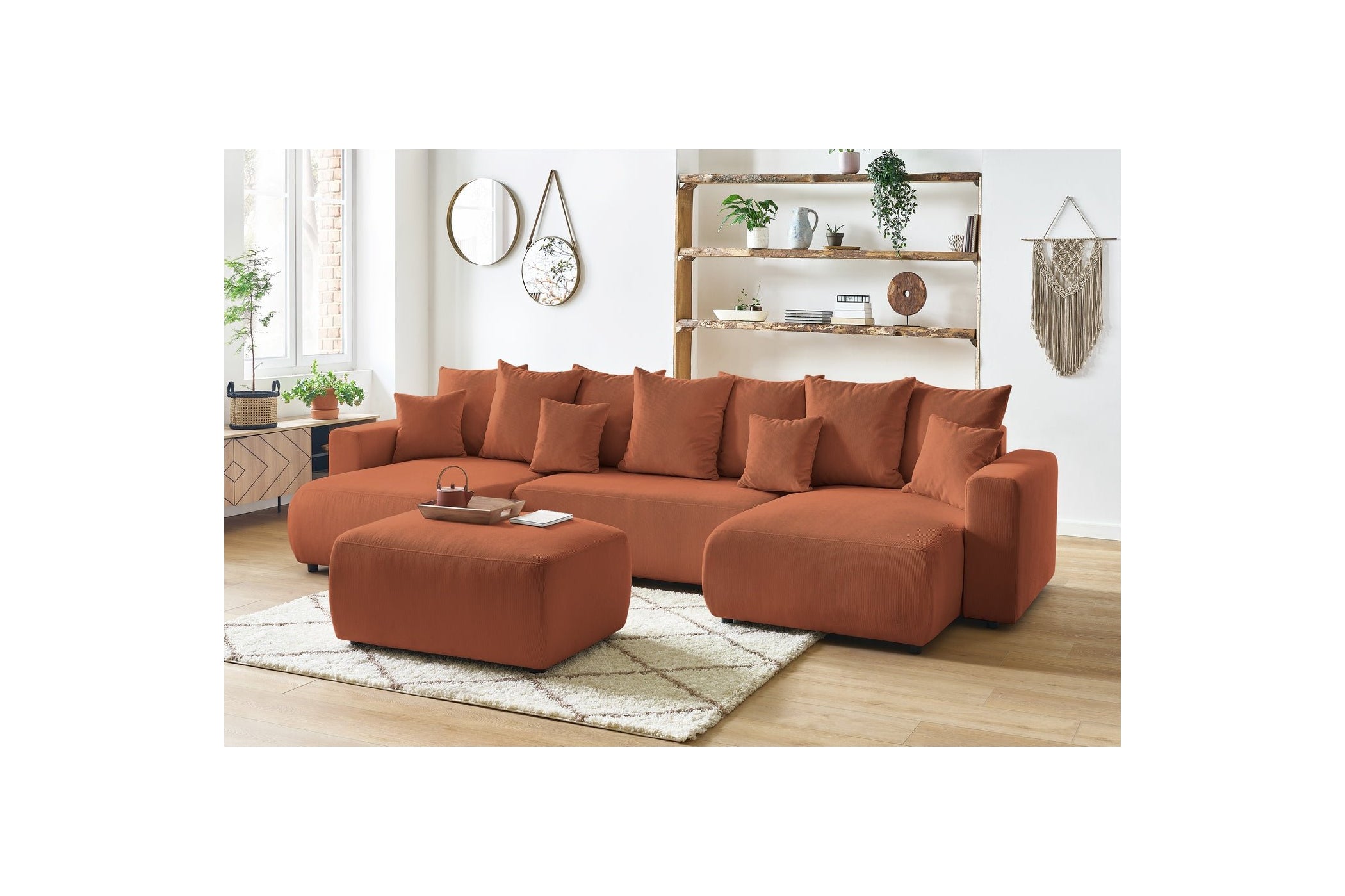 ENVY panoramic convertible sofa bed with storage in corduroy - BOBOCHIC - The Bradery