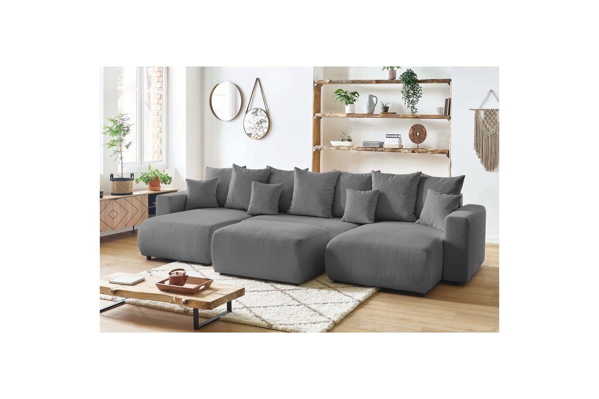 ENVY panoramic convertible sofa bed with storage in corduroy - BOBOCHIC - The Bradery