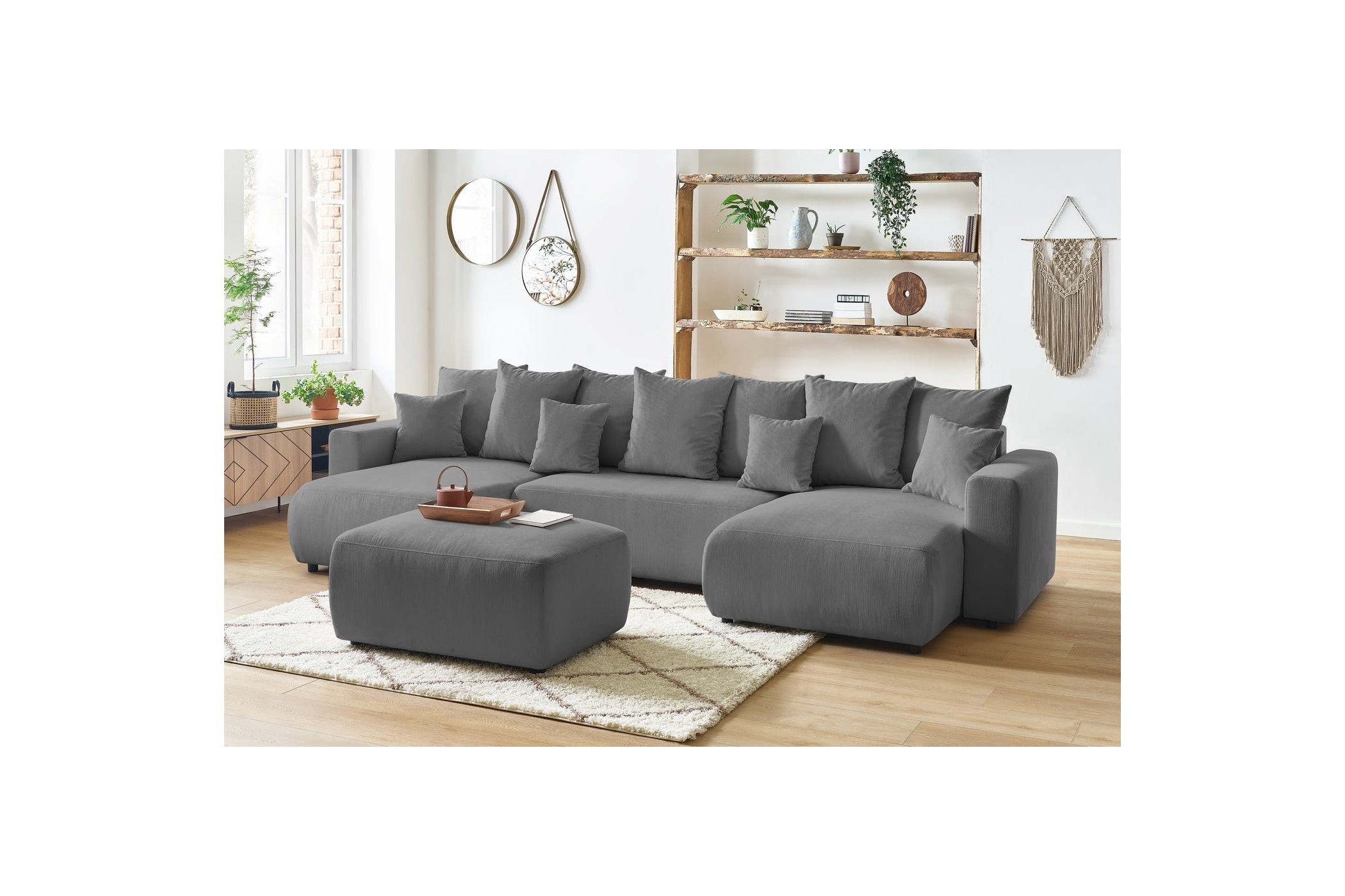 ENVY panoramic convertible sofa bed with storage in corduroy - BOBOCHIC - The Bradery