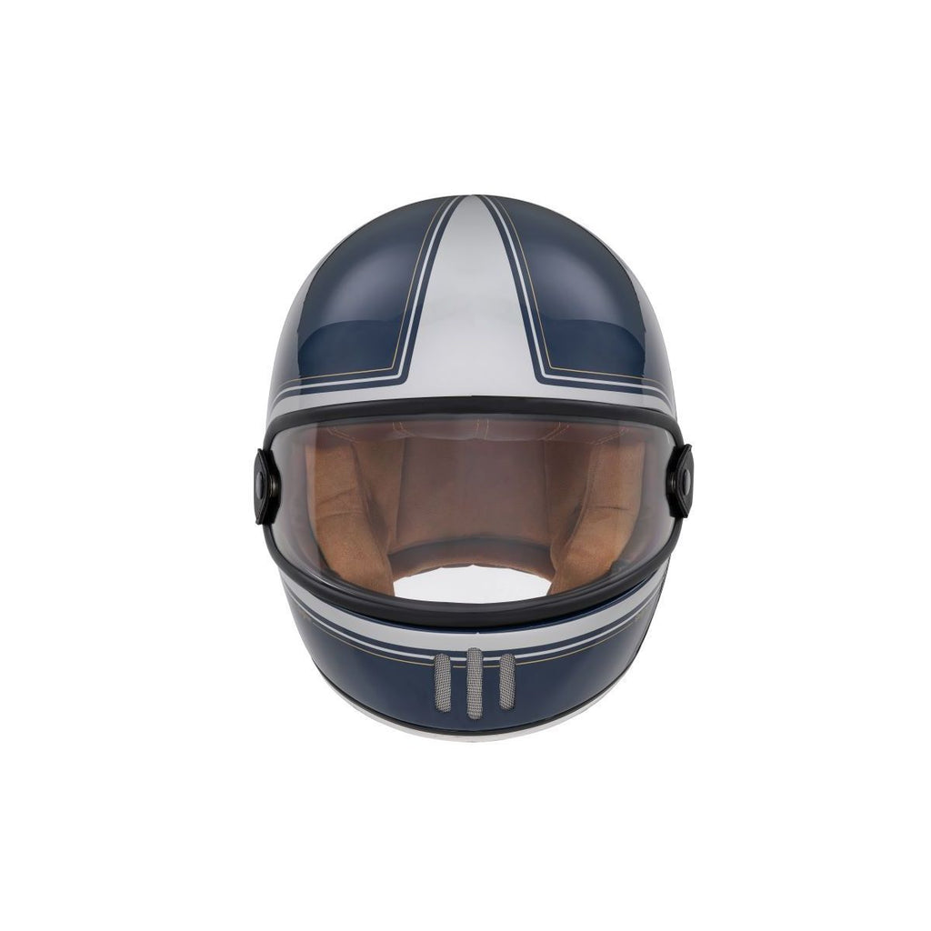 Glossy Blue Silver Rage Spitfire Full-Face Helmet - Exklusiv - The Bradery