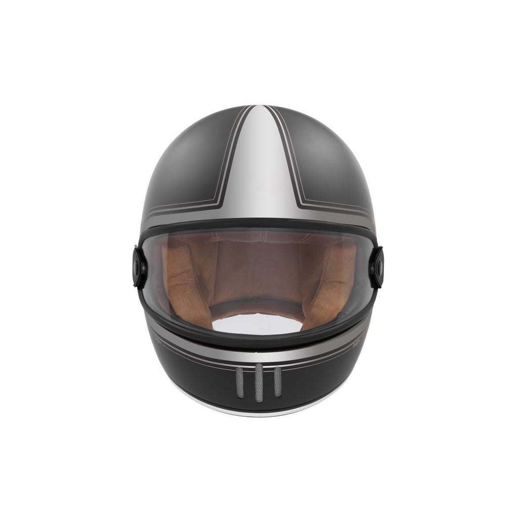 Matt Black Silver Rage Spitfire Full-Face Helmet - Exklusiv - The Bradery
