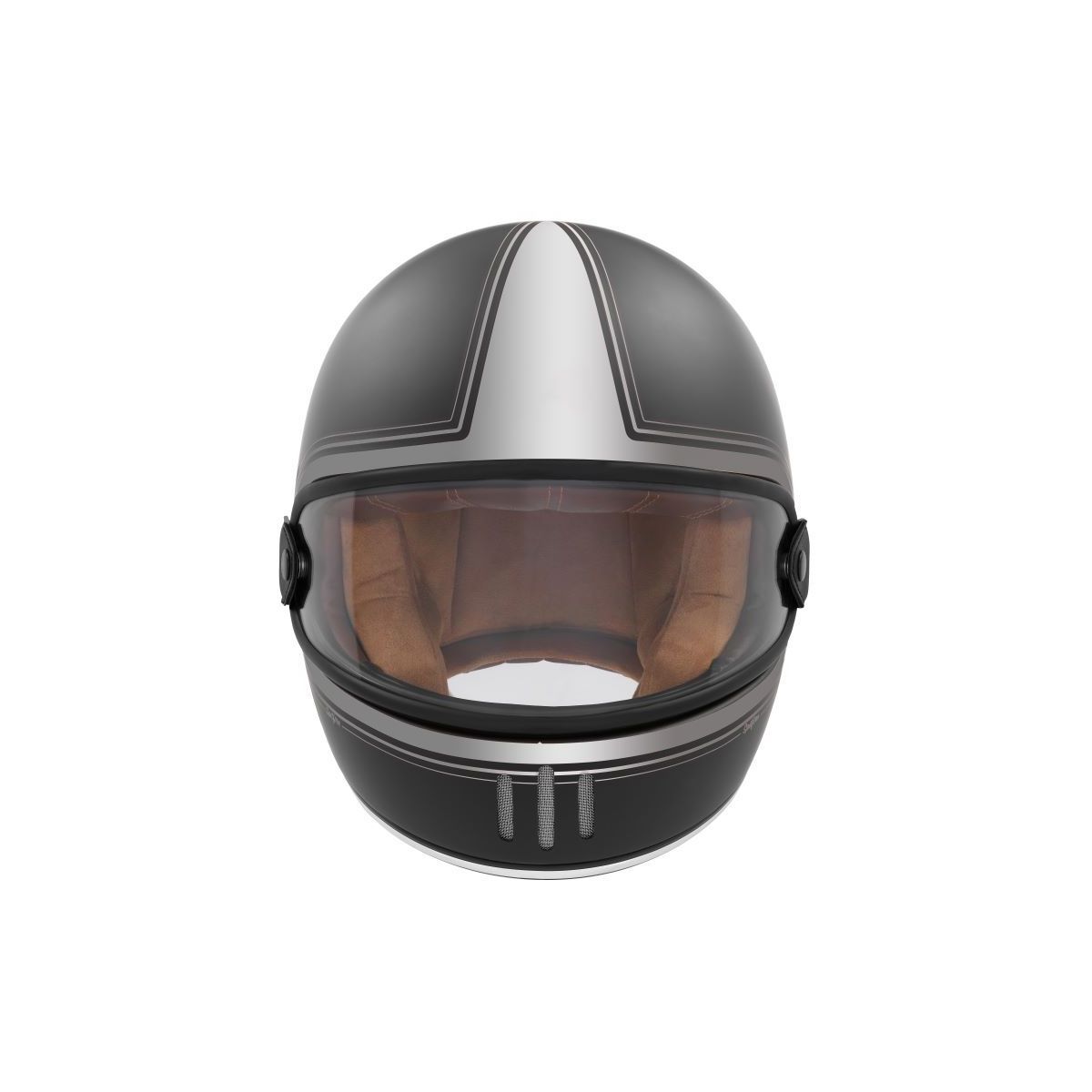Matt Black Silver Rage Spitfire Full-Face Helmet - Exklusiv - The Bradery