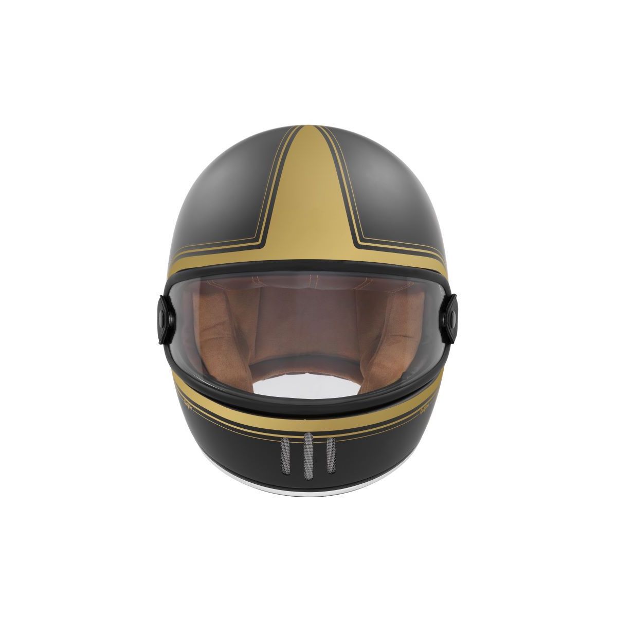 Matt Black Gold Rage Spitfire Full-Face Helmet - Exklusiv - The Bradery