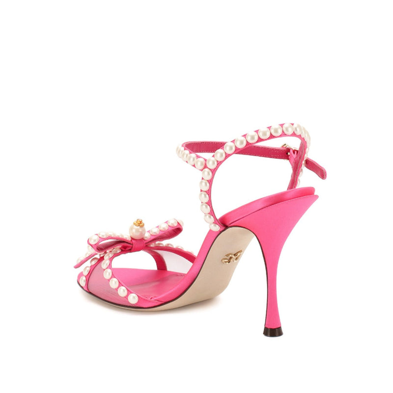 Dolce & Gabbana Pearl-Embellished Sandals - Pink - Woman