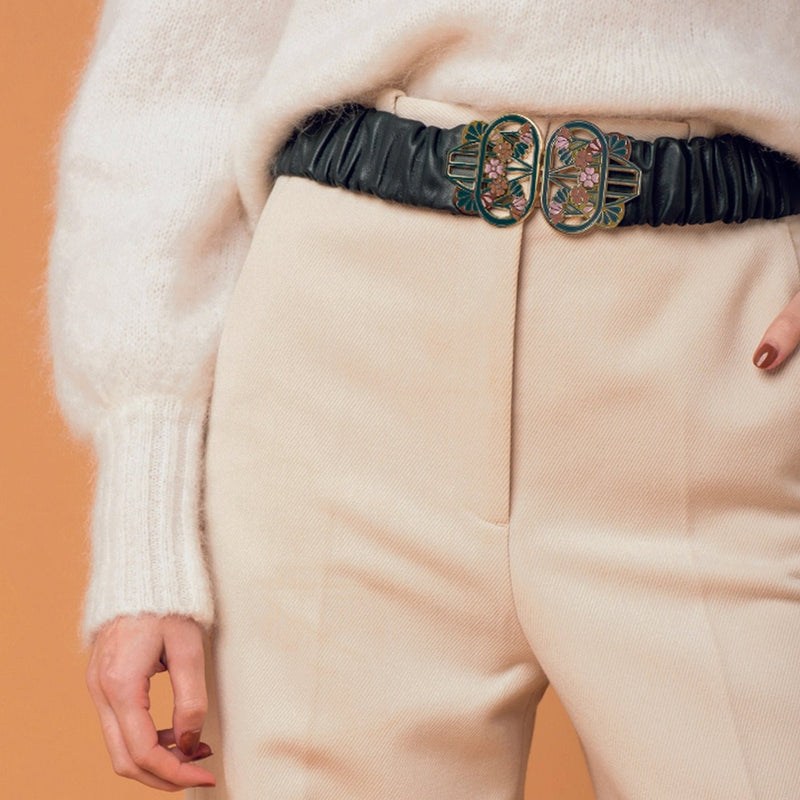 Milena Smooth Leather Belt - Foret - FEEKA - The Bradery