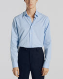 Blue Stripes Cotton Shirt - Blanc, Light Blue Stick Stripes - De Fursac - The Bradery