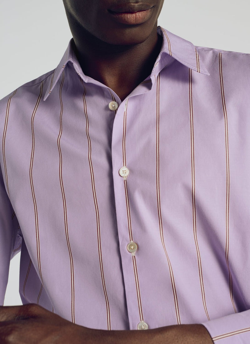 Striped Cotton Poplin Shirt - Parma, Stripes - De Fursac - The Bradery