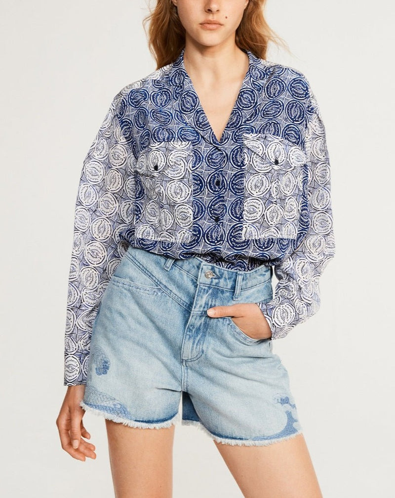 Claudie Pierlot Camisa Cachou - Print Fonce - - The Bradery